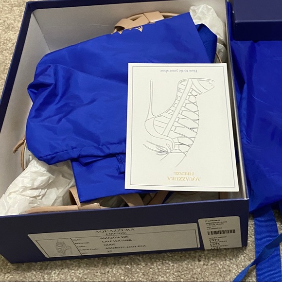 AQUAZURRA AMAZON NUDE CALF LEATHER 37 worn once retail $1200 - Picture 5 of 6